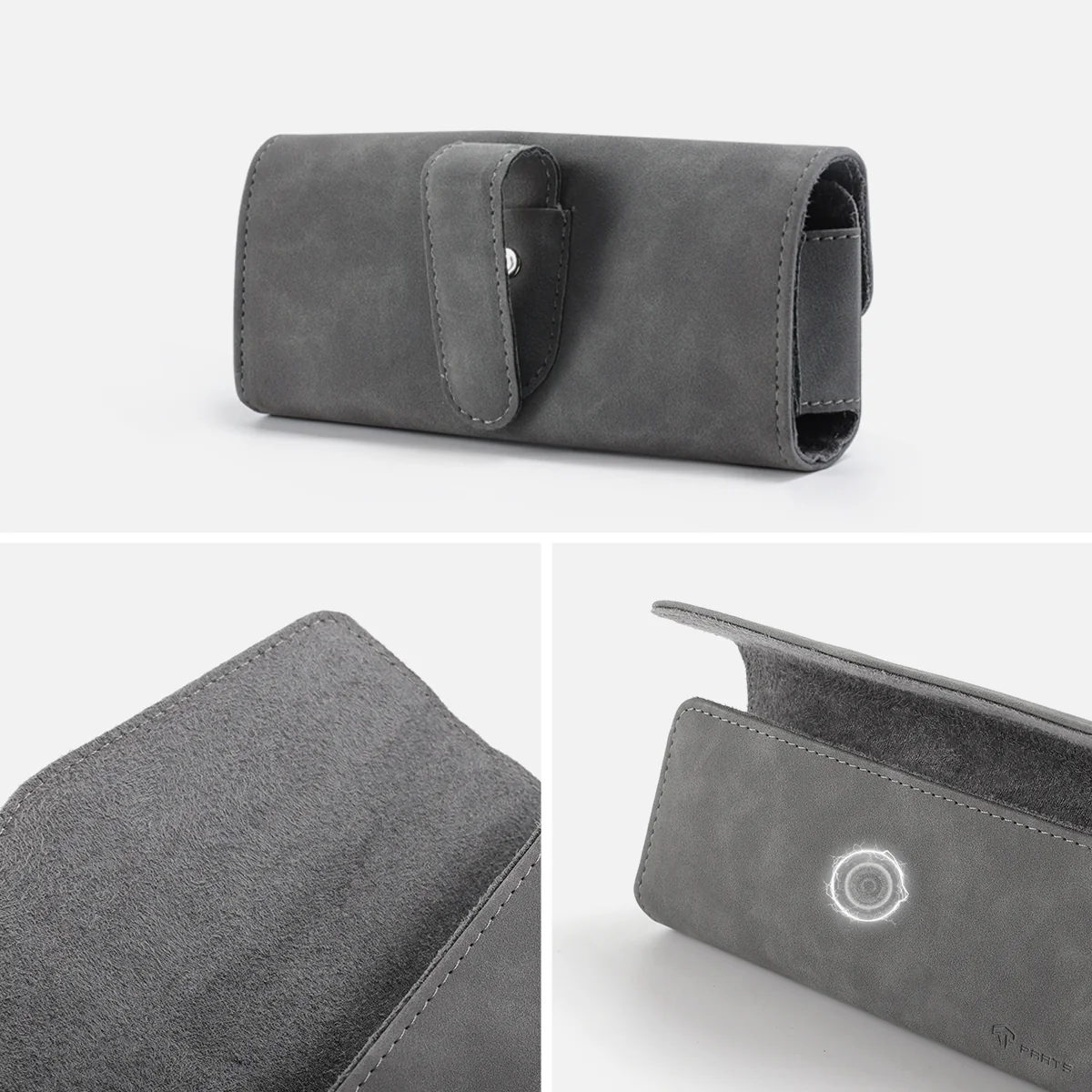Suede Magnetic Closure Visor Sunglasses Case for Model 3/Y - Image 11