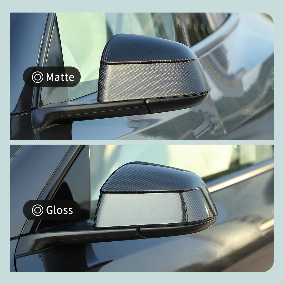 Carbon Fiber Side View Mirror Covers for Model Y - Image 8