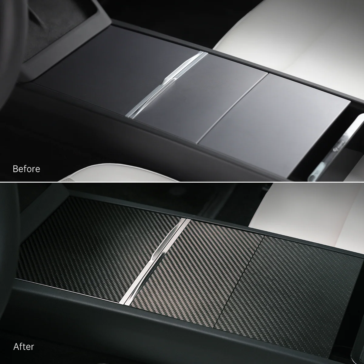 Real Carbon Fiber Console Cover for Model 3 - Image 5