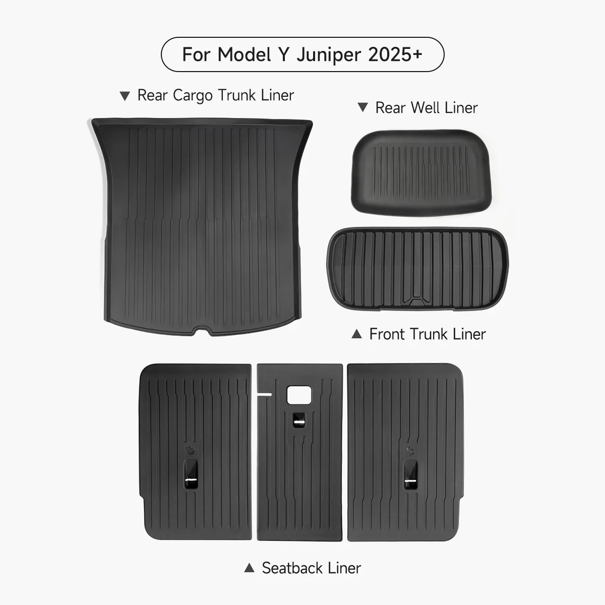 All-Weather Trunk Liners with Seatsback Liner for Model Y
