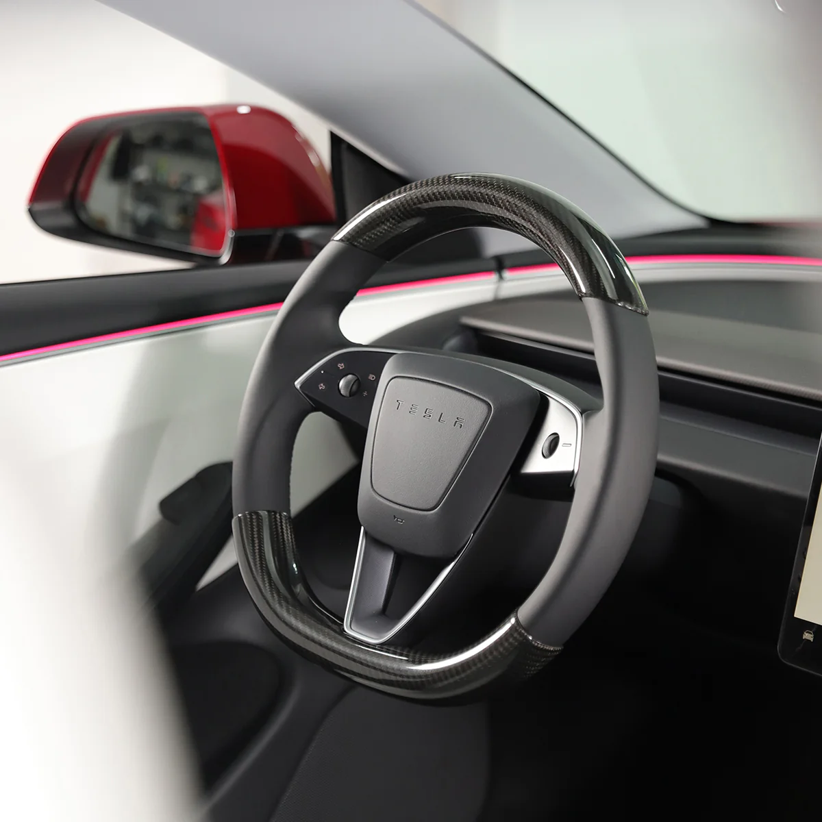 Real Carbon Fiber Steering Wheel Cover for Model 3/Y (Set of Two) - Image 4
