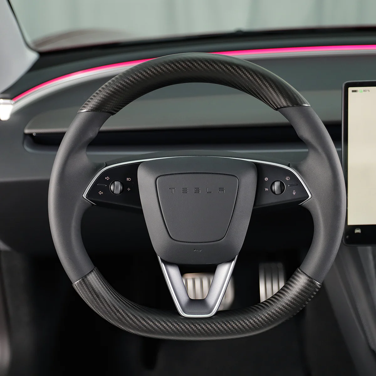 Real Carbon Fiber Steering Wheel Cover for Model 3/Y (Set of Two) - Image 9