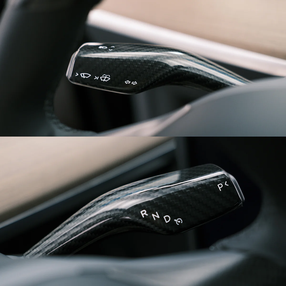 Real Carbon Fiber Stalk Cover for Model 3/Y - Image 3