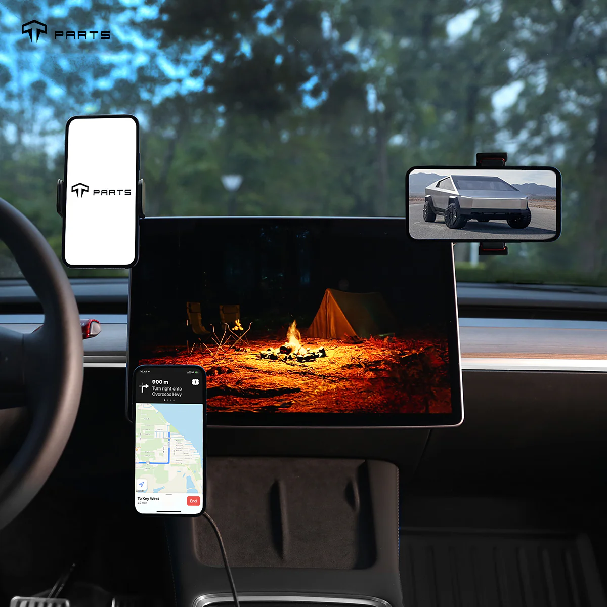 Foldable Cellphone Holder-MagSafe Charging Mount for Model 3/Y/S/X - Image 5