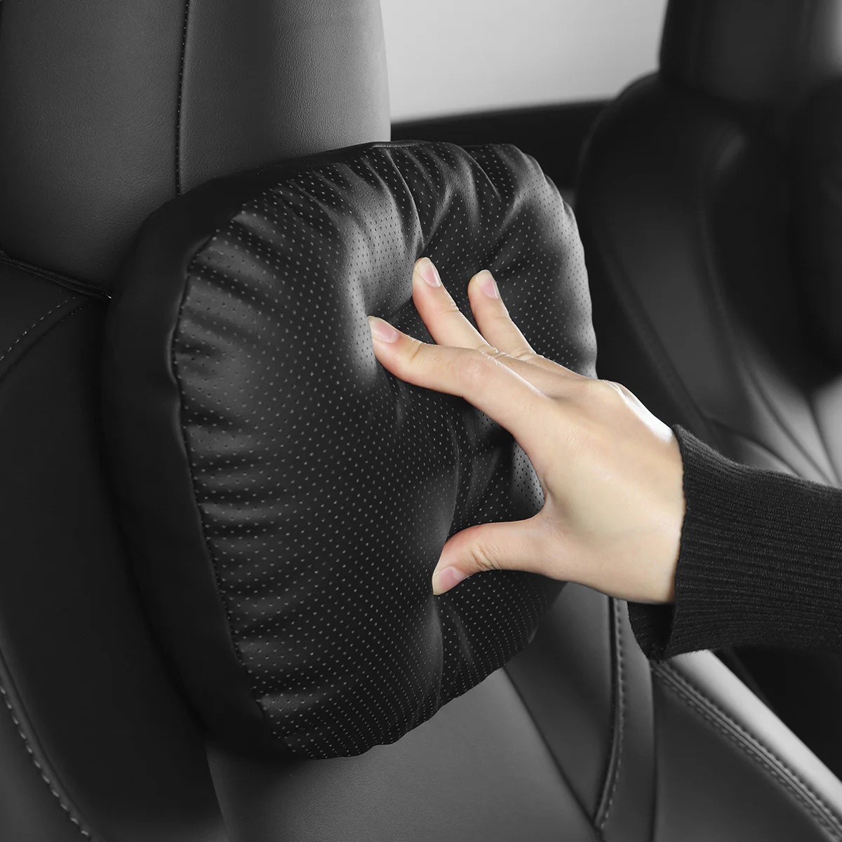 Leather Headrest Pillow for Model 3/Y/S/X(Filled With Dupont™ Sorona® Sustainable Bio Padding) - Image 11