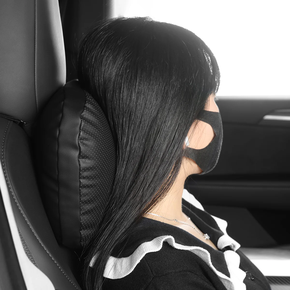 Leather Headrest Pillow for Model 3/Y/S/X(Filled With Dupont™ Sorona® Sustainable Bio Padding) - Image 12