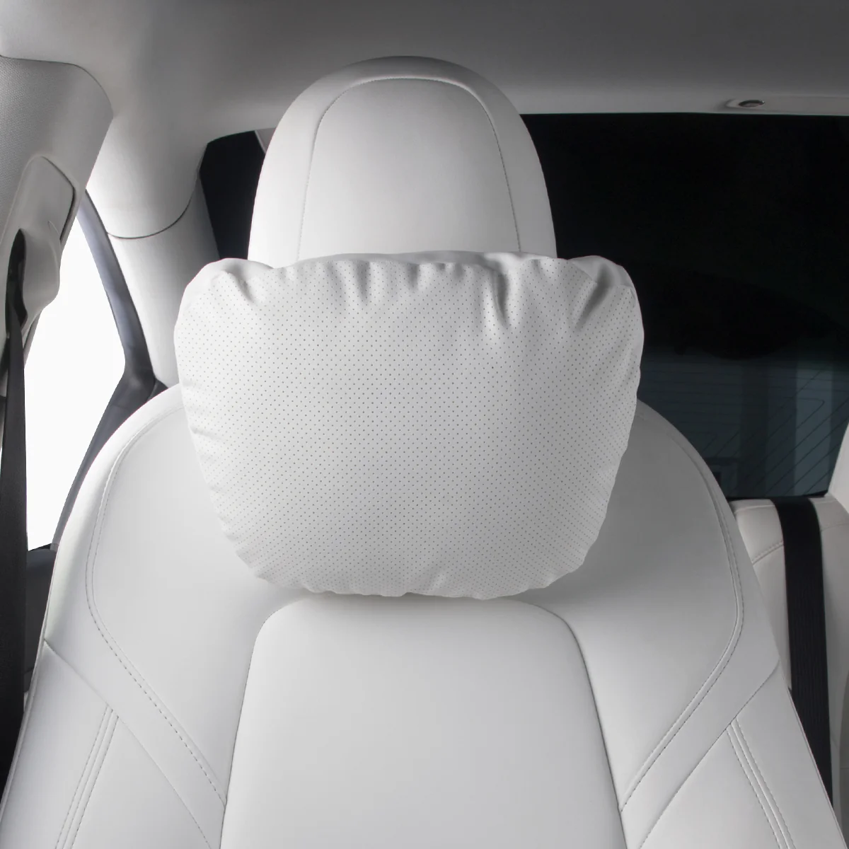 Leather Headrest Pillow for Model 3/Y/S/X(Filled With Dupont™ Sorona® Sustainable Bio Padding) - Image 3