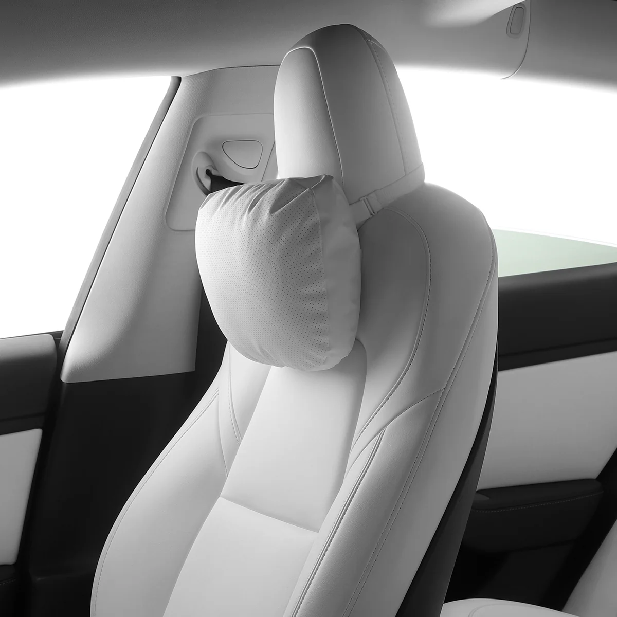 Leather Headrest Pillow for Model 3/Y/S/X(Filled With Dupont™ Sorona® Sustainable Bio Padding) - Image 4