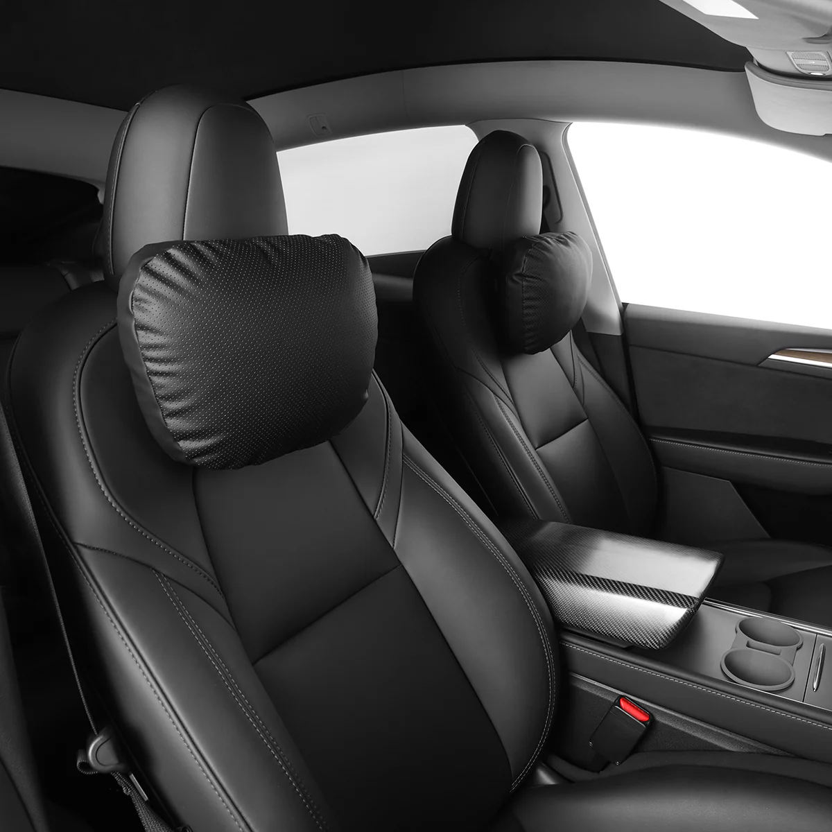 Leather Headrest Pillow for Model 3/Y/S/X(Filled With Dupont™ Sorona® Sustainable Bio Padding) - Image 7