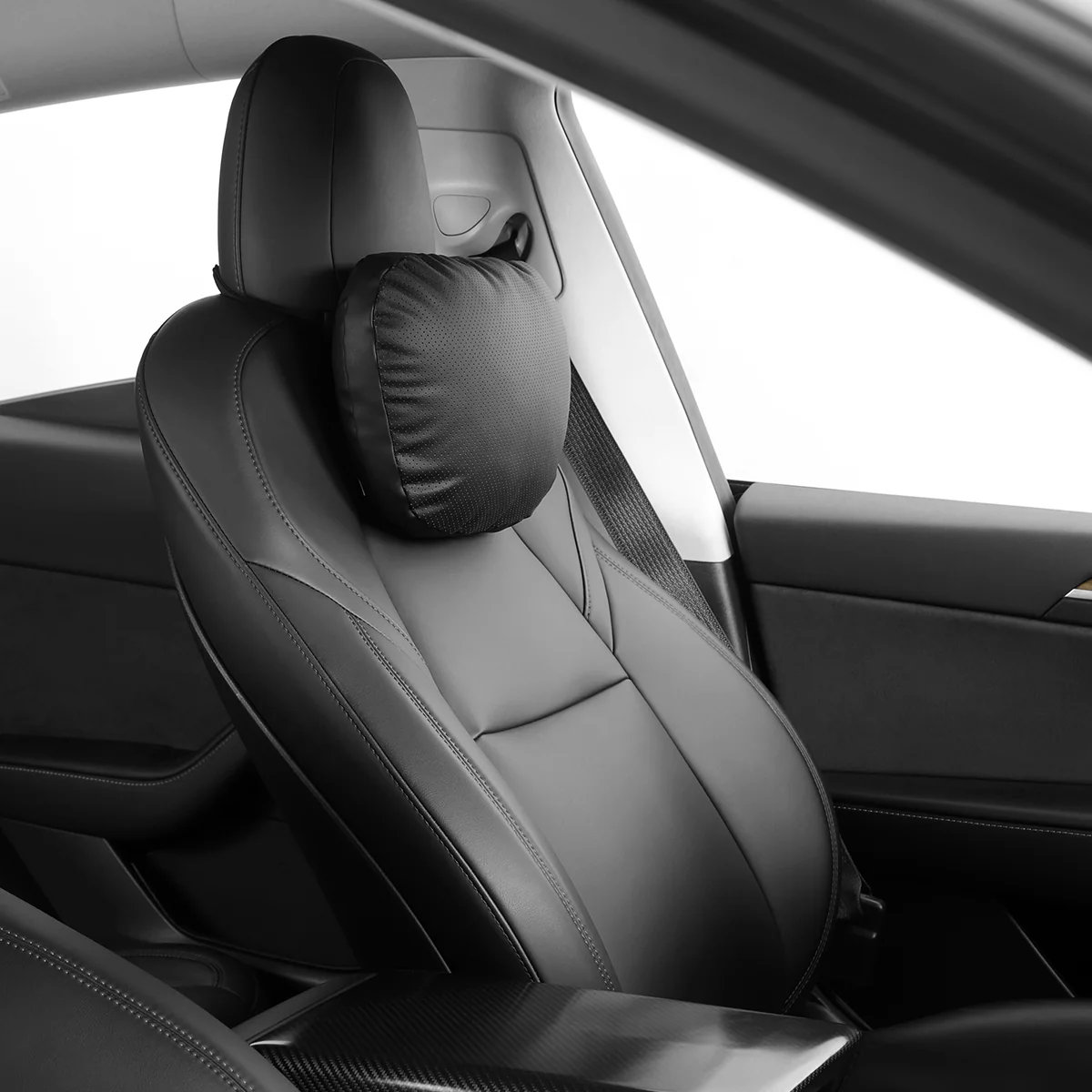 Leather Headrest Pillow for Model 3/Y/S/X(Filled With Dupont™ Sorona® Sustainable Bio Padding) - Image 8
