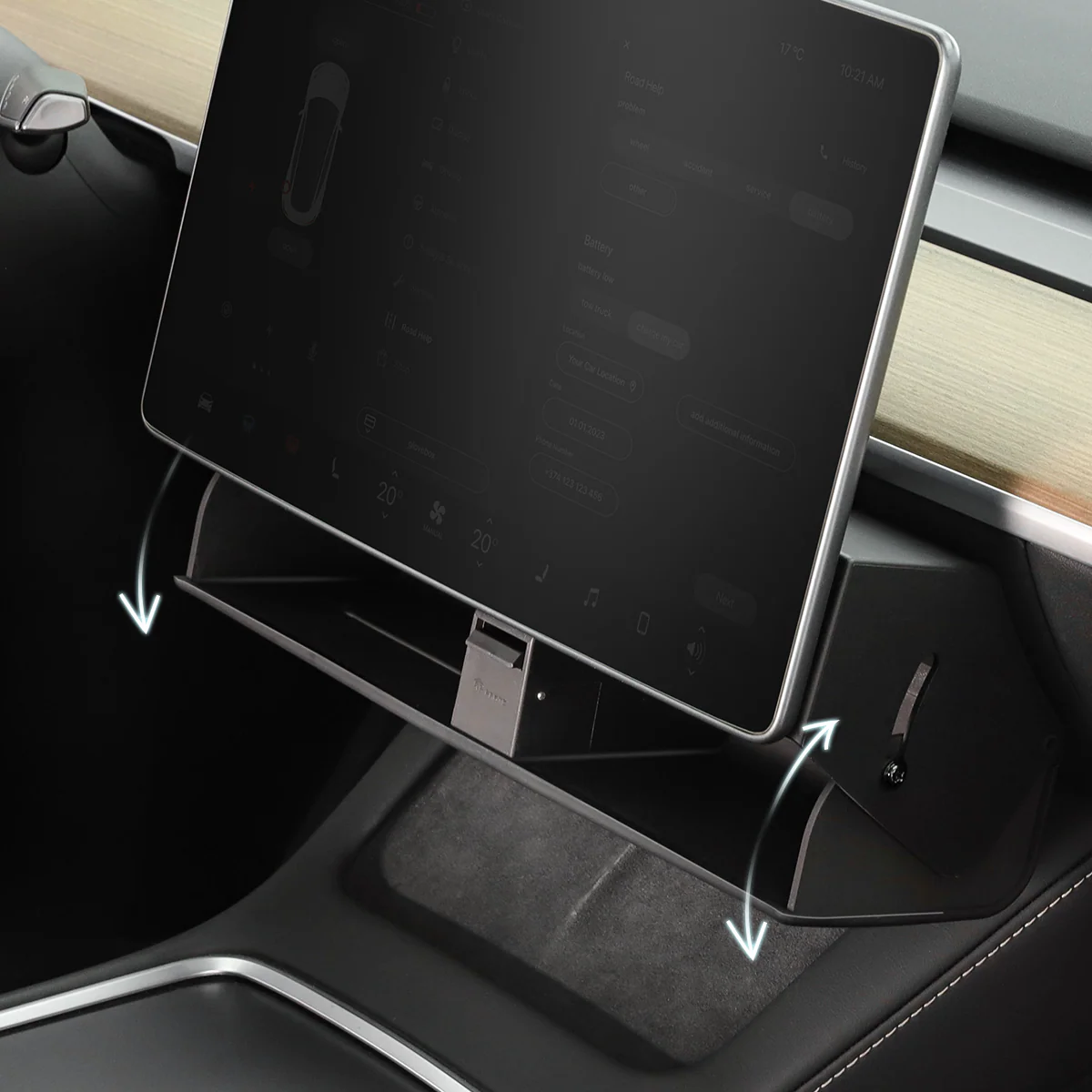 Hidden Magnetic Under Screen Storage Box for Model 3/Y - Image 12