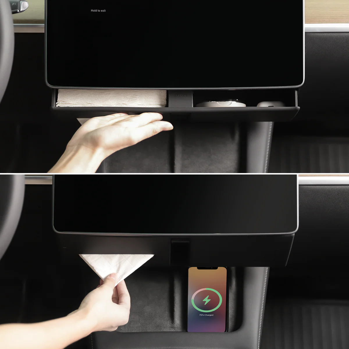 Hidden Magnetic Under Screen Storage Box for Model 3/Y - Image 7