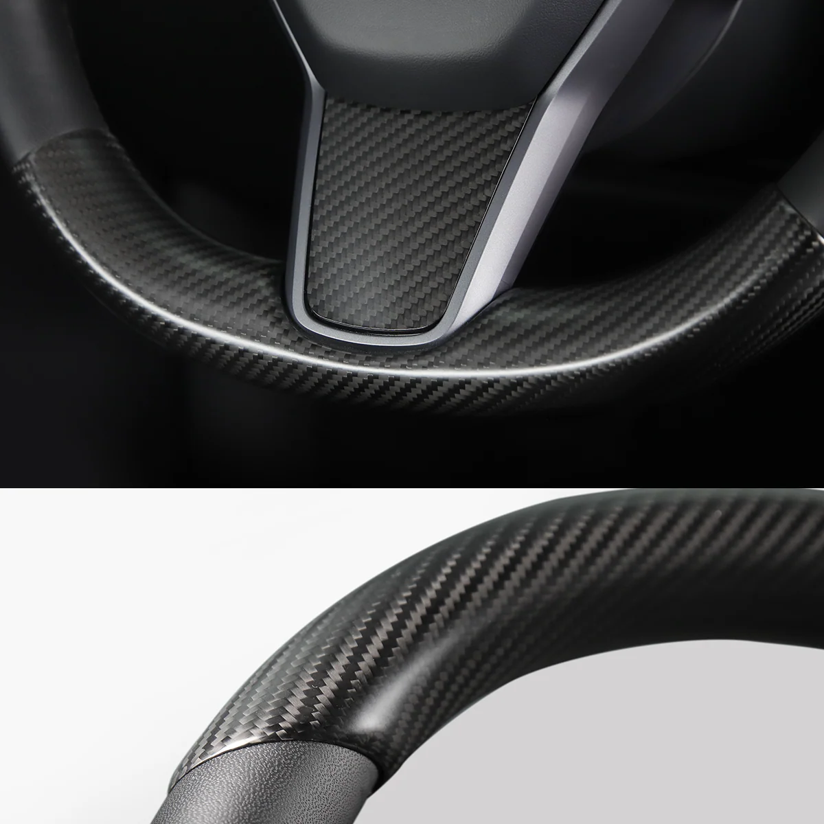 Real Carbon Fiber Steering Wheel Cover for Model 3/Y - Image 10