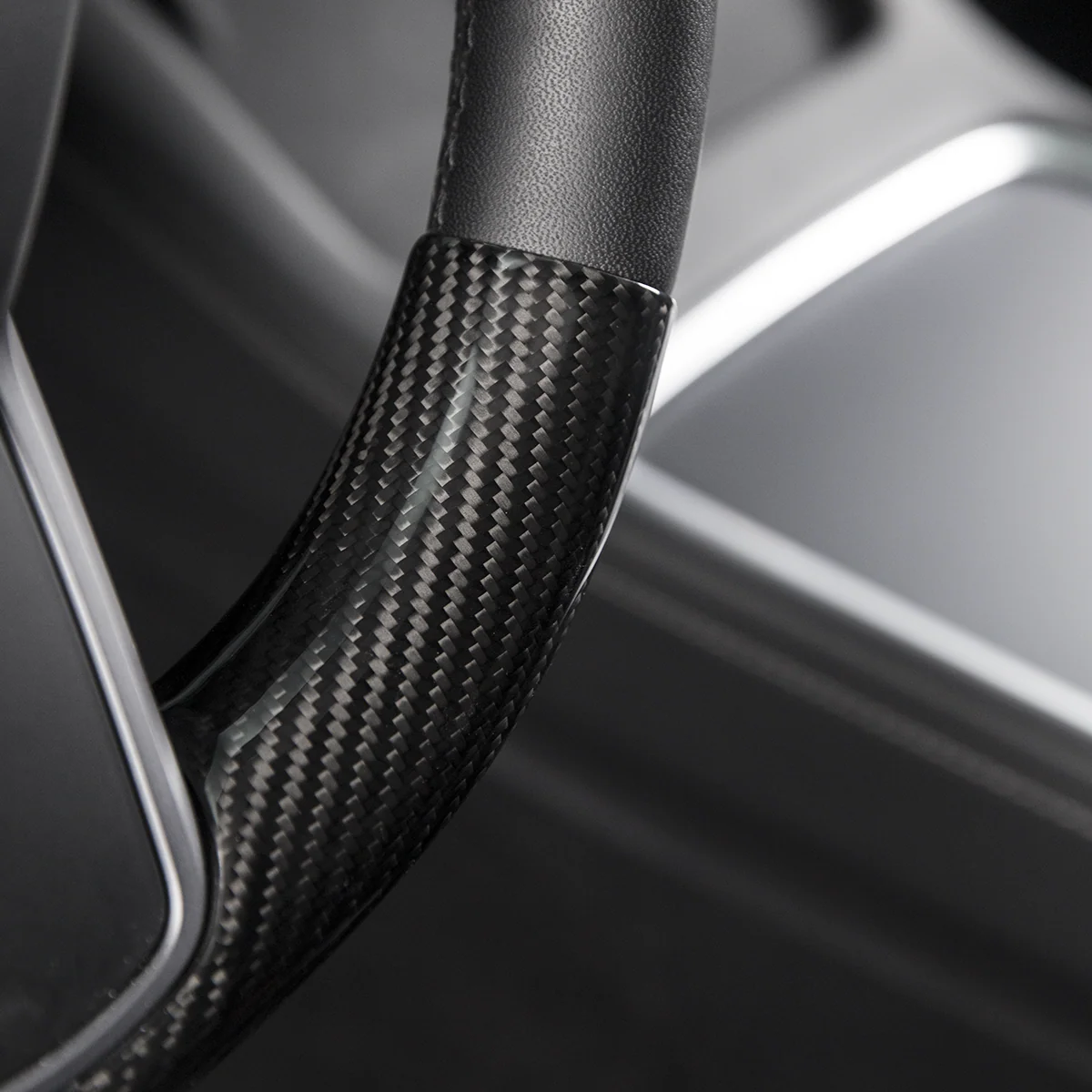 Real Carbon Fiber Steering Wheel Cover for Model 3/Y - Image 9