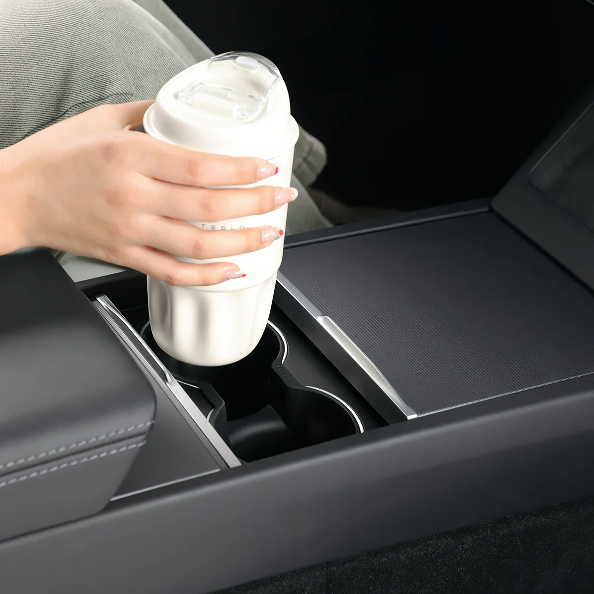 Silicone Console Cup Holder for Model 3/Y - Image 5