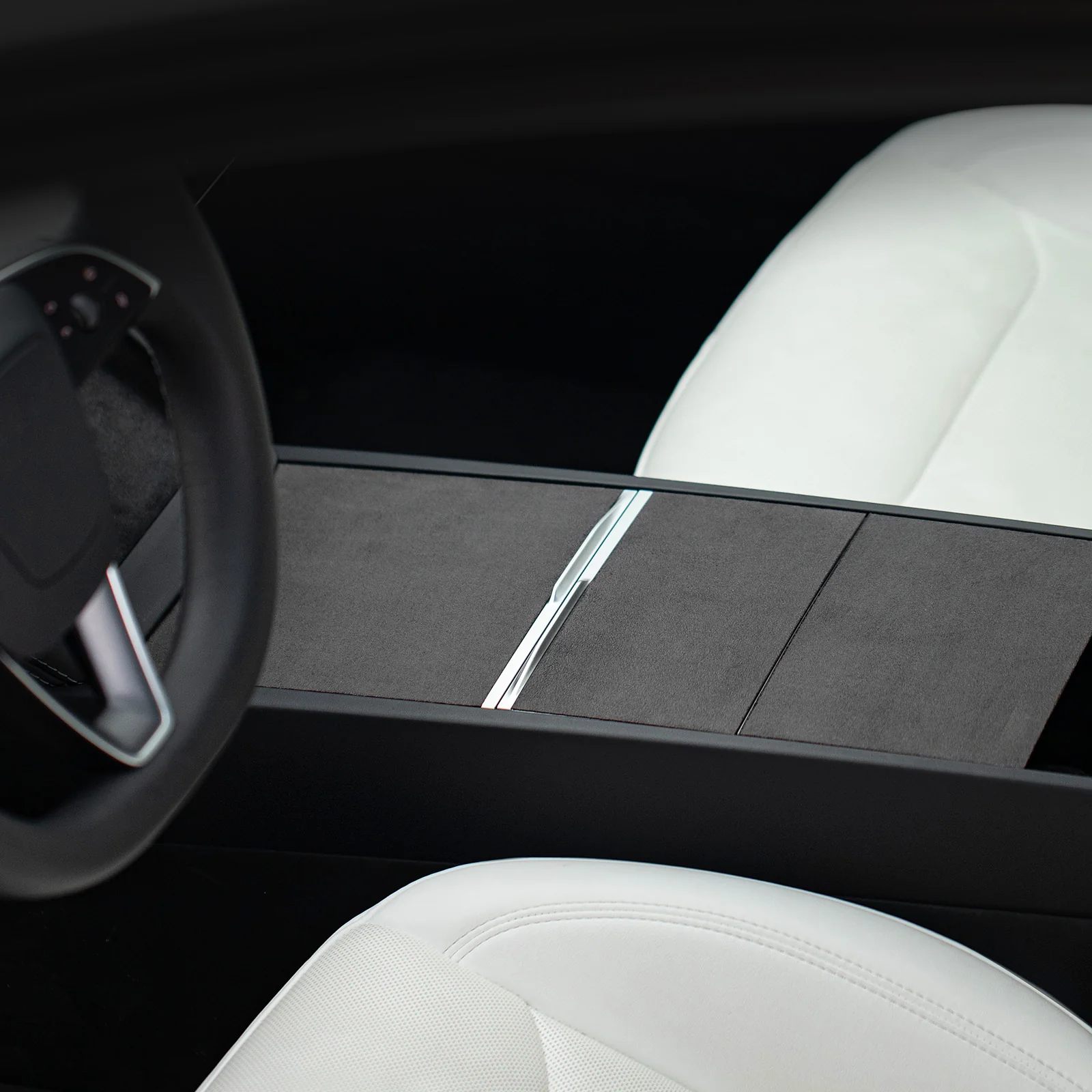 Suede Center Console Cover for Model 3/Y - Image 2