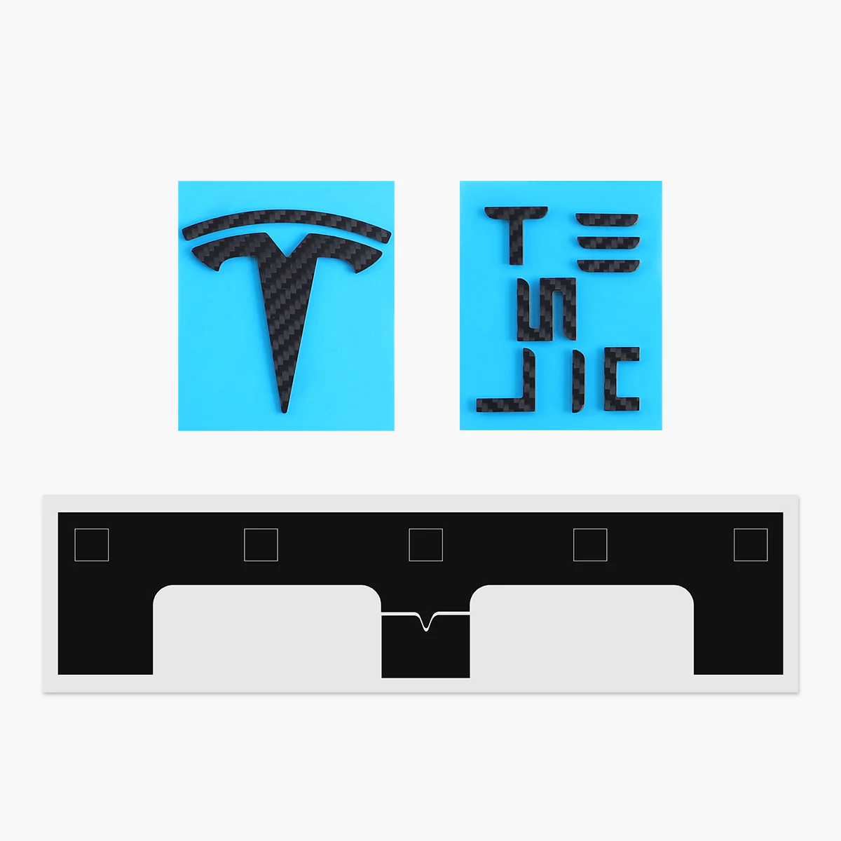Real Carbon Fiber Front Badge & Rear Letters Emblem for Model Y - Image 4