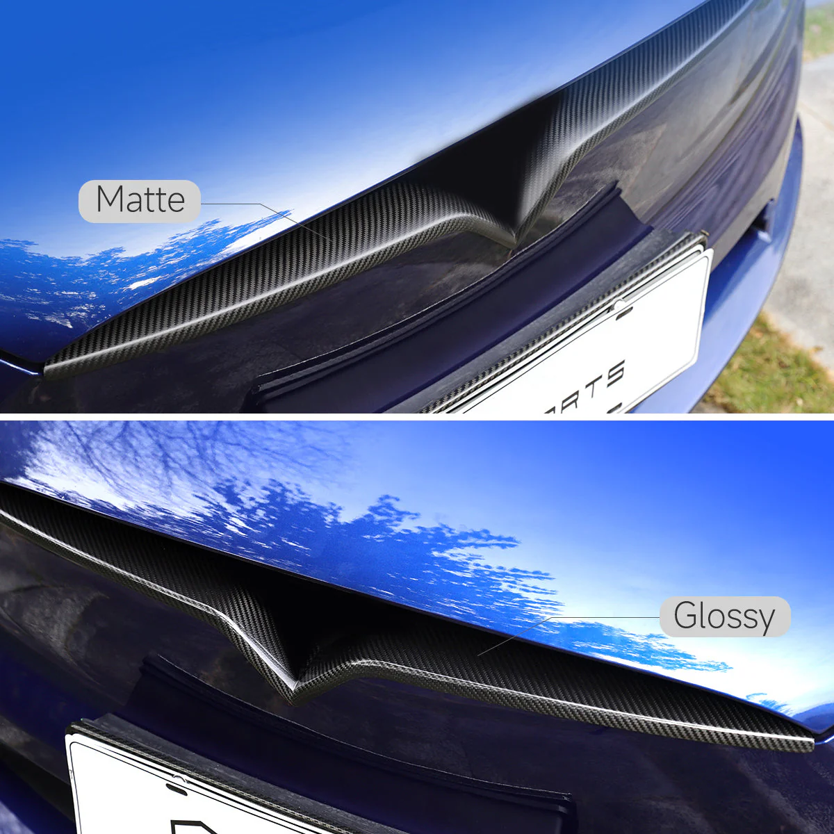 Real Carbon Fiber Front Center Grille Trim Cover for Model X - Image 4