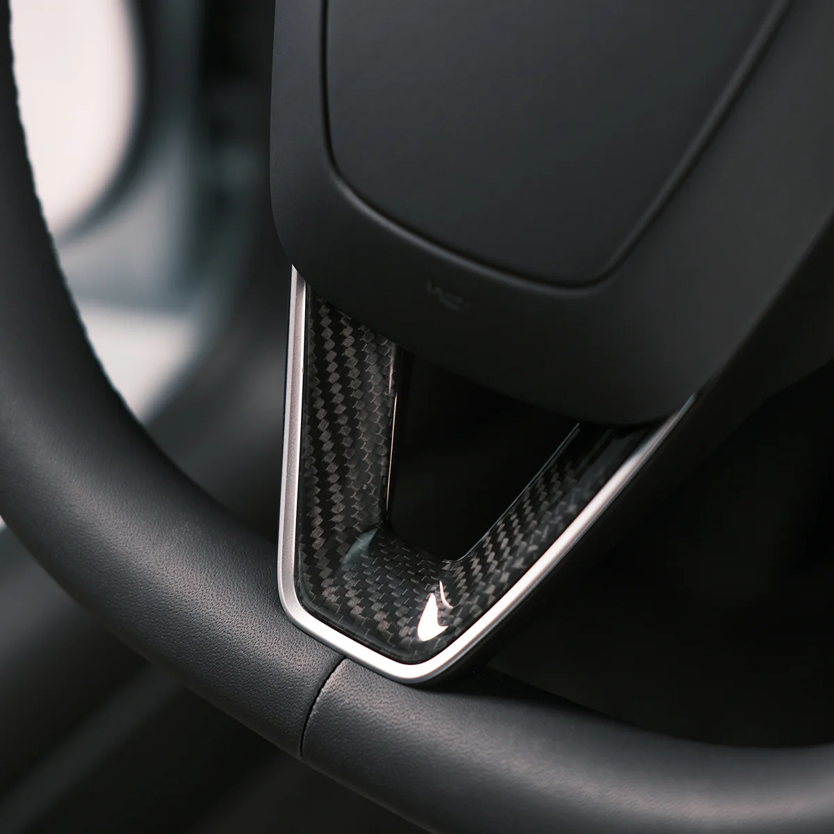 Real Carbon Fiber Steering Wheel Cover for Model 3/Y - Image 3