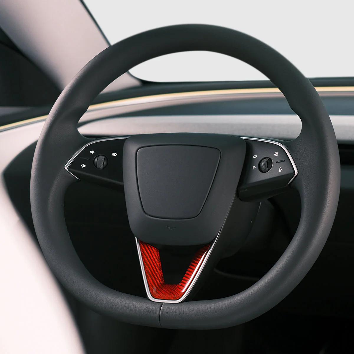Real Carbon Fiber Steering Wheel Cover for Model 3/Y - Image 4
