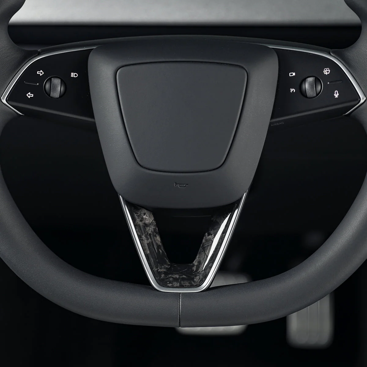 Real Carbon Fiber Steering Wheel Cover for Model 3/Y - Image 5