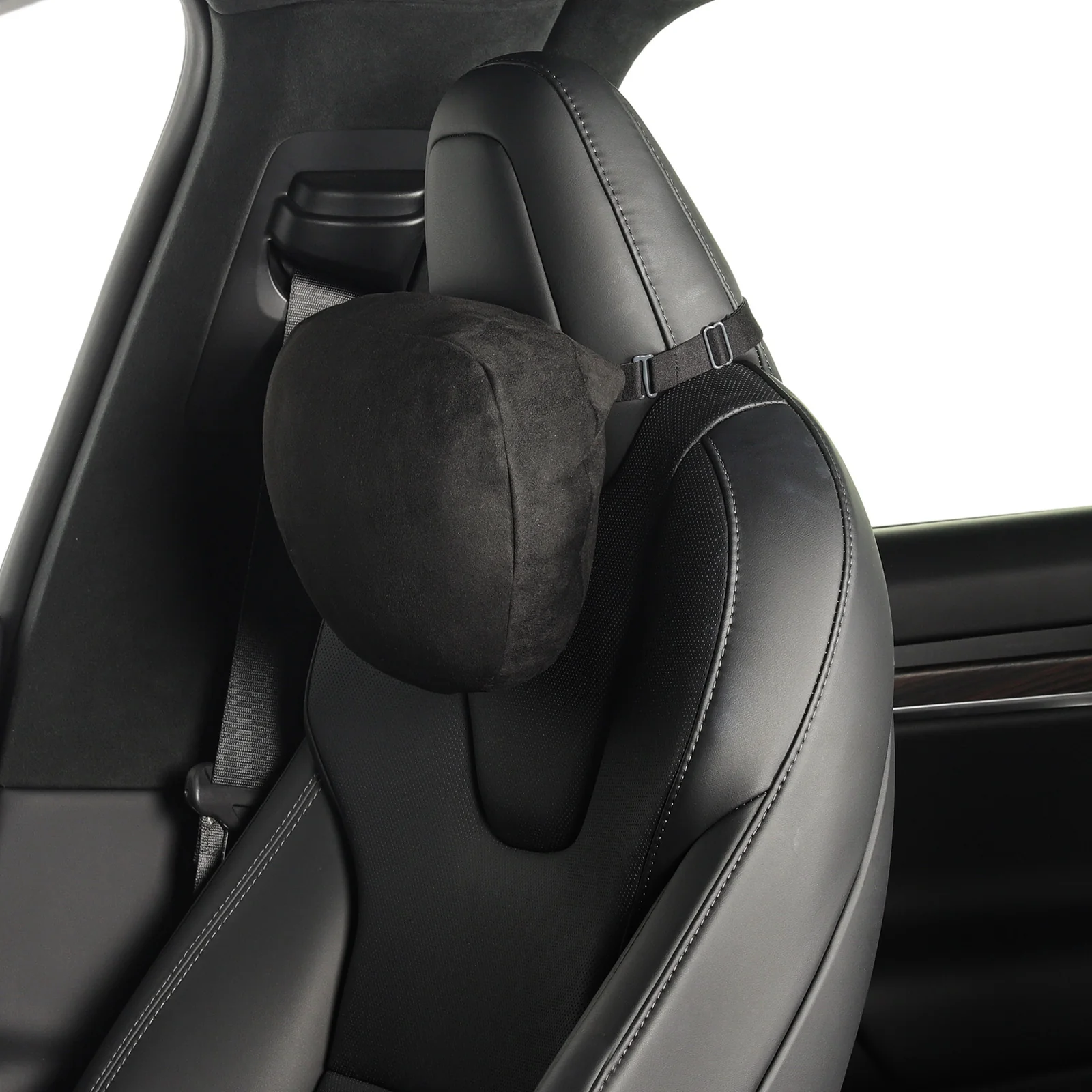 Soft Faux Suede Headrest Neck Pillow for Model 3/Y/S/X(Filled With Dupont™ Sorona® Sustainable Bio Fiber) - Image 3