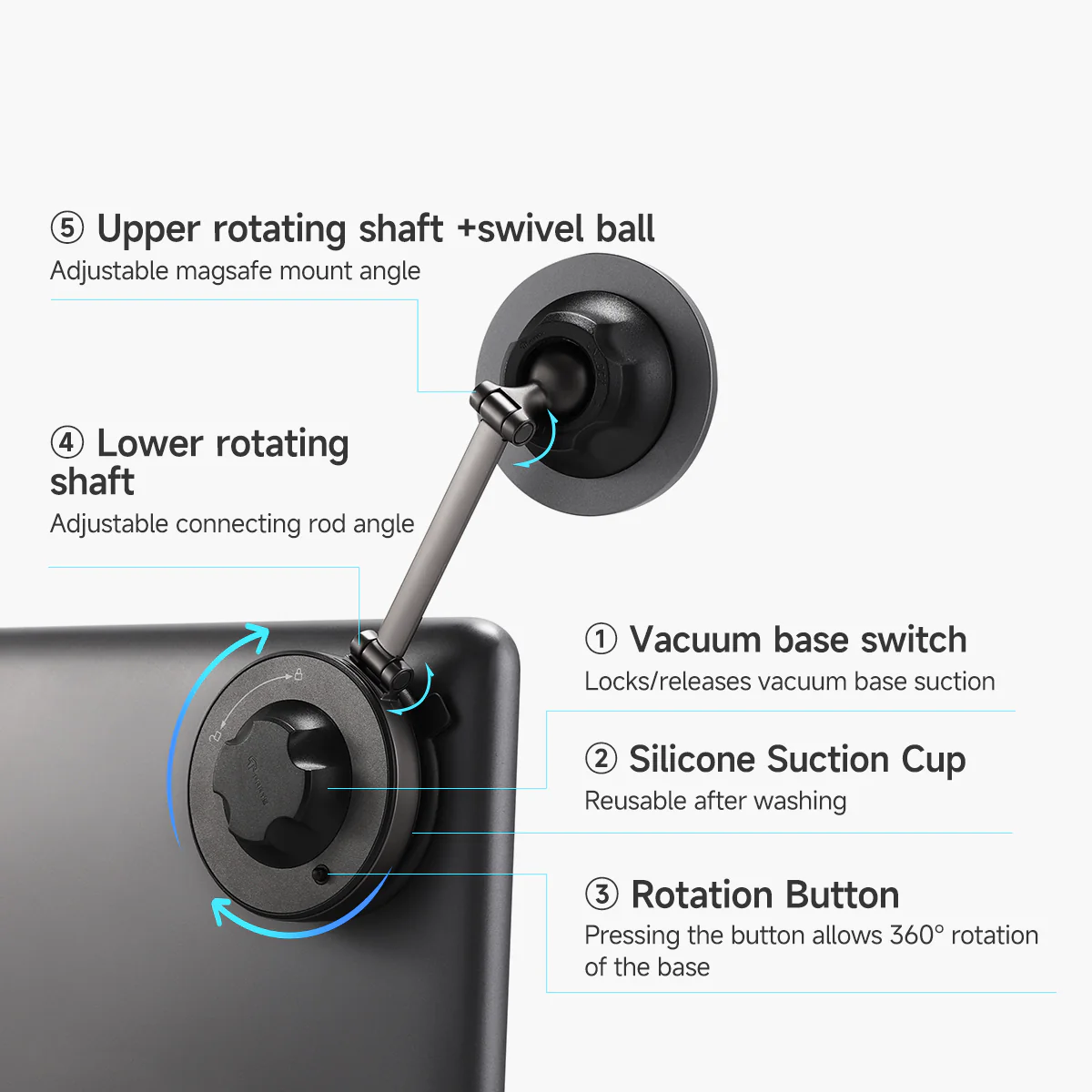 Vacuum Suction Phone Holder for Model 3/Y/S/X - Image 3